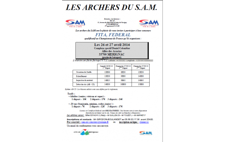 Concours FITA-FEDERAL du 26 et 27 Avril